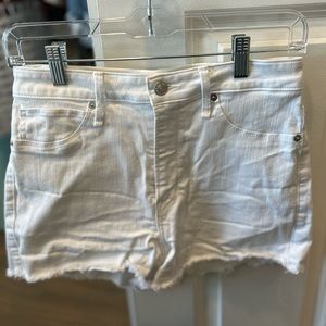High Rise Abercrombie White Jean Shorts